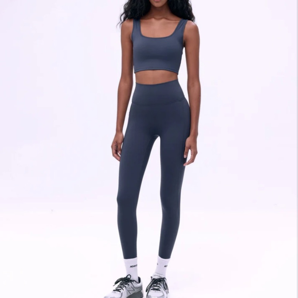 Adanola Ultimate Square Neck Bra and Tall Ultimate Leggings in Midnight Blue